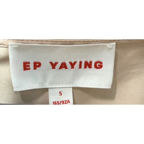 Ep Yaying Silk Garden Party Mini Cocktail Dress Lace Scalloped Hem M Pink - Picture 9 of 10